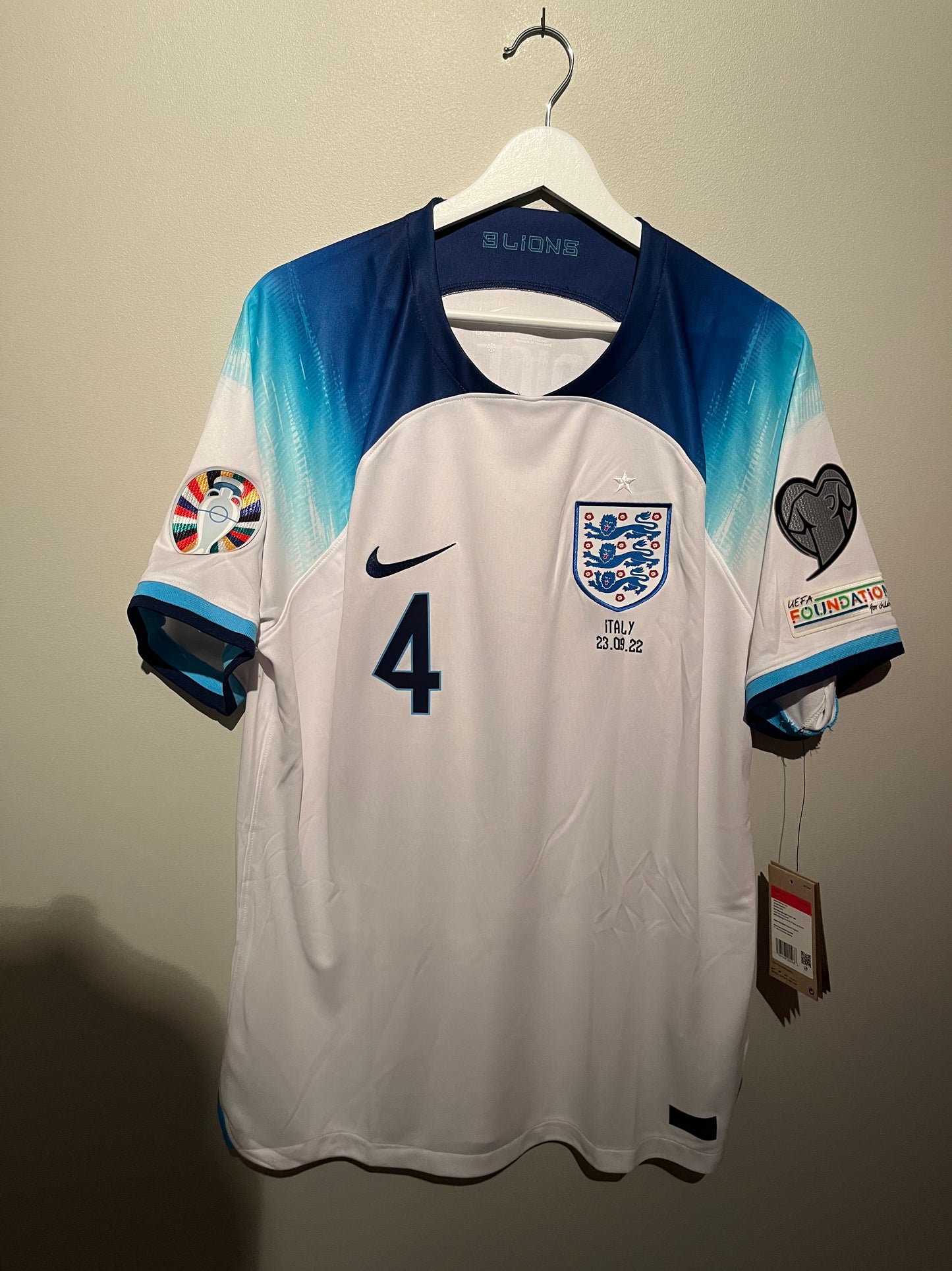 England home 2022 #4 Rice (L) 10/10